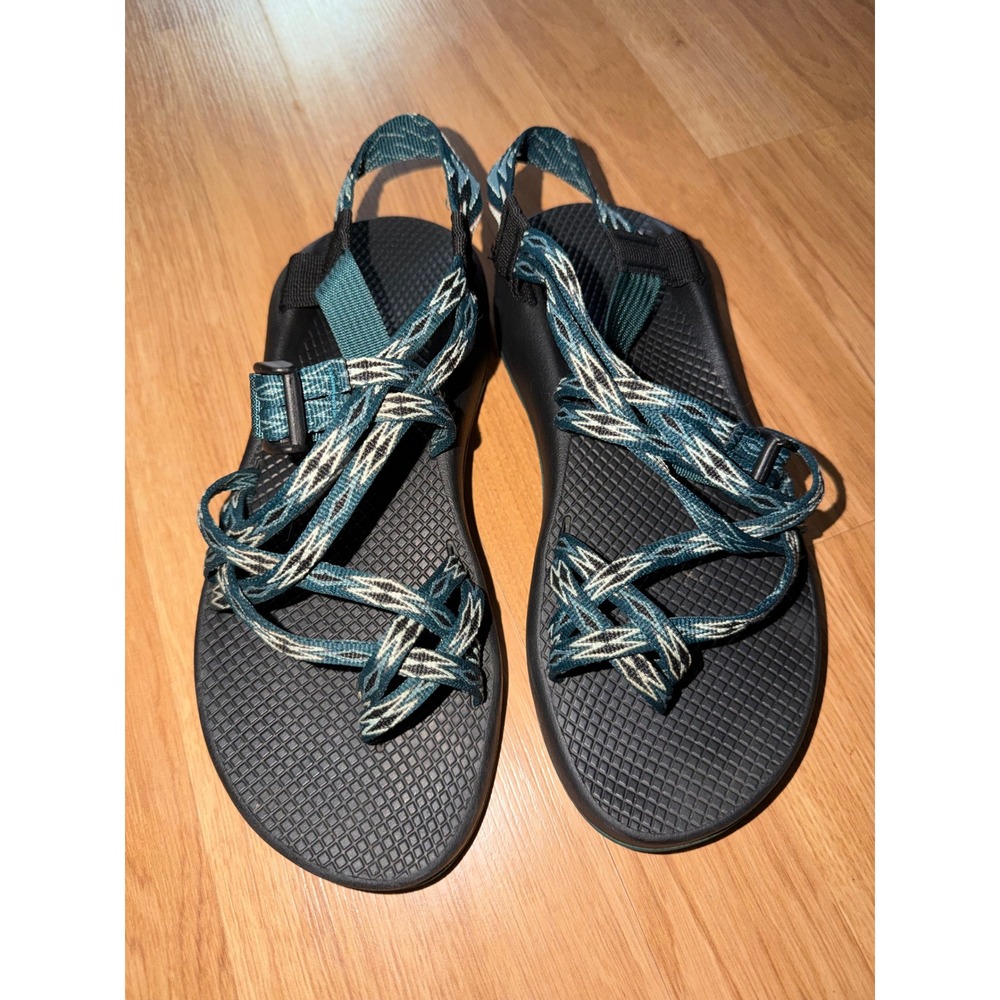 Chaco Z Cloud 2 Sandals Womens 10 Teal Blue Double Strap Toe Loop Hiking Shoes
